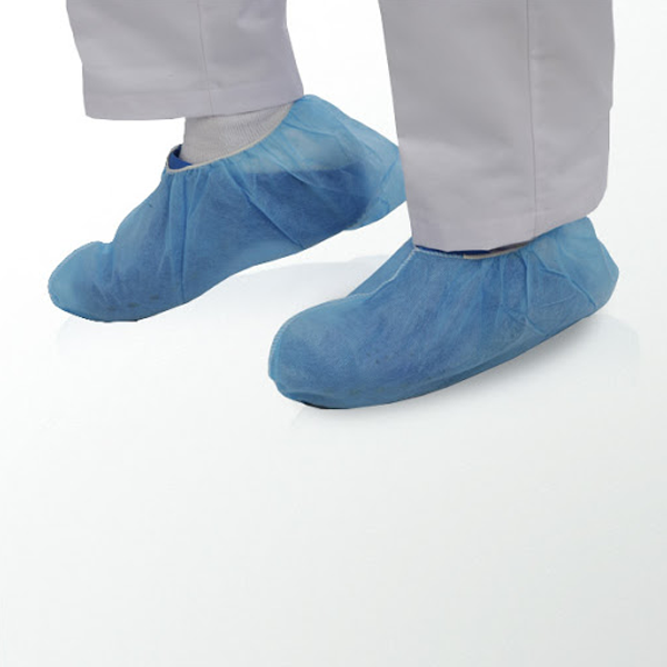 Cubre zapatos de polipropileno Blanco, con suela antideslizante azul -  Equipo de laboratorio